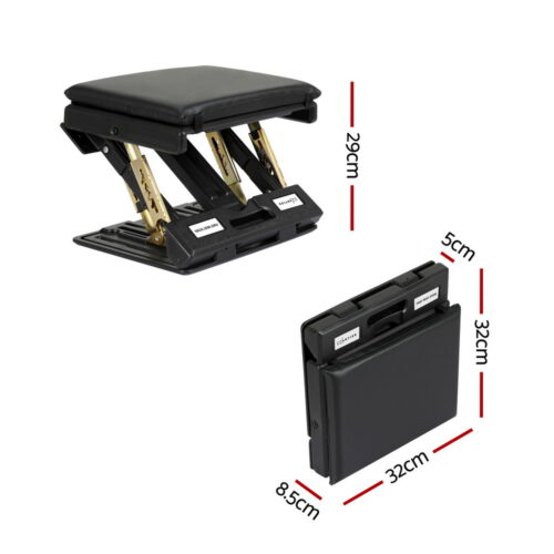 Artiss Foot Rest Stool Office Under Desk Fold Footrest Massage Cushion Pad Black - Image 2