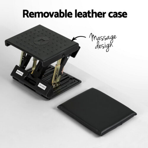 Artiss Foot Rest Stool Office Under Desk Fold Footrest Massage Cushion Pad Black - Image 5