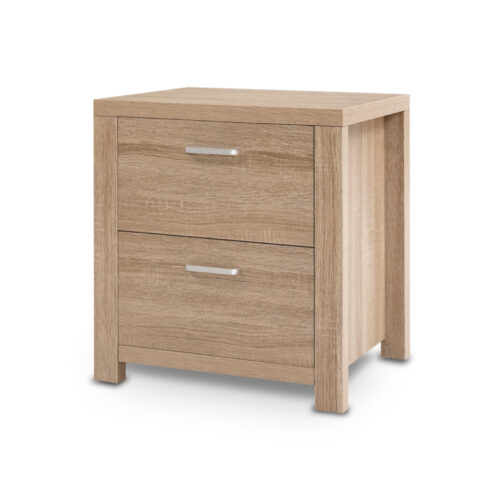 Artiss Bedside Table 2 Drawers - MAXI Pine - Image 3