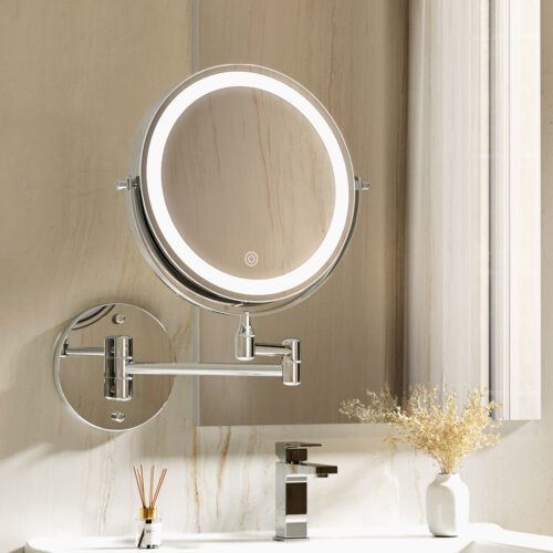 Embellir Extendable Makeup Mirror 10X Magnifying Double-Sided Bathroom Silver - Image 7