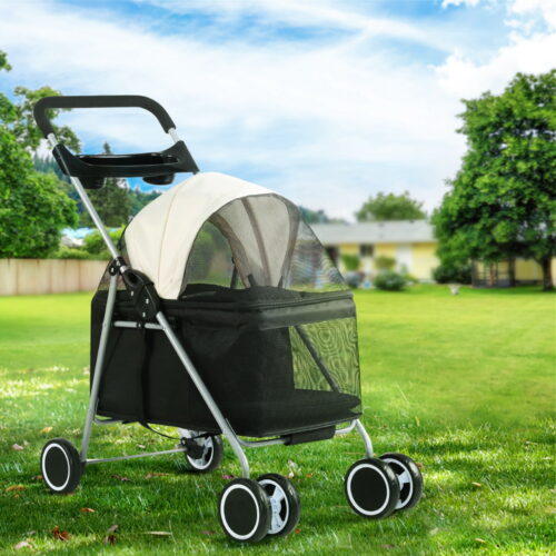 i.Pet Pet Stroller Pram Dog Cat Carrier Cage Large Travel Pushchair Foldable 4 Wheels - Image 7