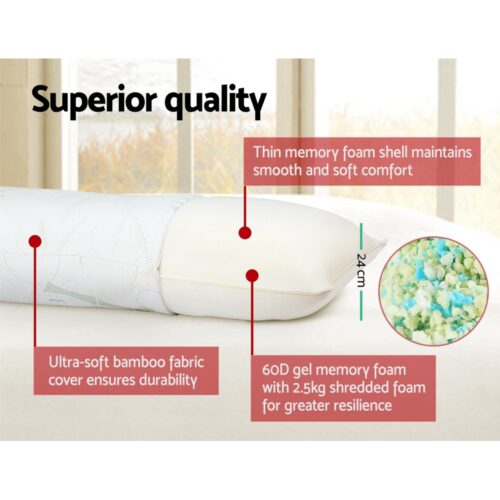 Giselle Bedding Body Support Pillow Bamboo Cover - Image 5