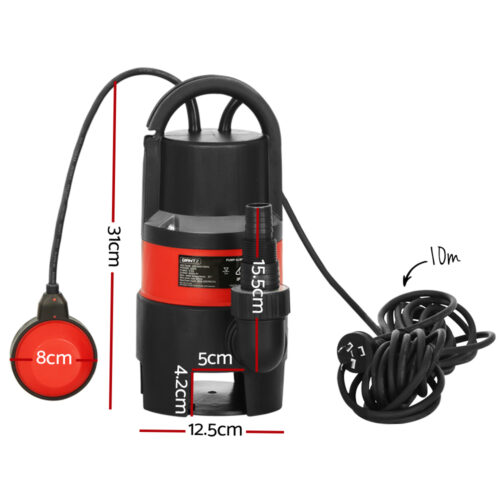 Giantz Garden Submersible Pump 550W Dirty Water Bore Tank Well Steel Sewerage - Image 2