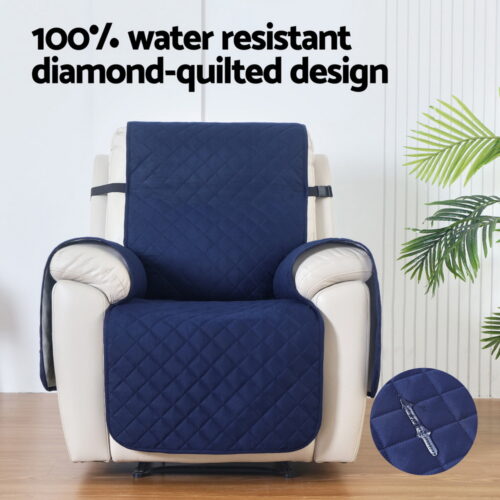 Artiss Recliner Chair Cover 100% Water Resistant Navy - Image 4