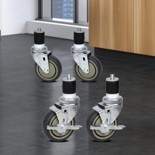 Cefito 4" Swivel Castor Wheels Stainless Steel Kitchen Bench Set of 4 - Image 6