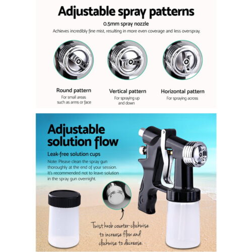 Professional Spray Tan Machine Sunless Tanning Gun Kit HVLP System Black - Image 6
