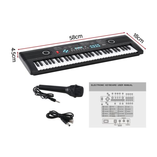 Alpha 61-Key Digital Piano Keyboard Electric Kids Gift Black - Image 2