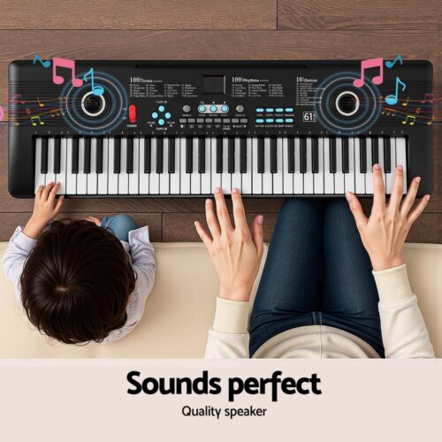 Alpha 61-Key Digital Piano Keyboard Electric Kids Gift Black - Image 5