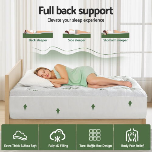 Giselle Mattress Topper 5cm Pillowtop toppers Bamboo Single - Image 4