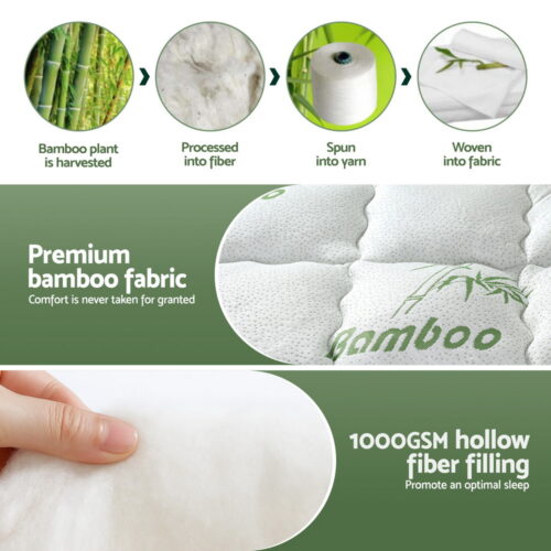 Giselle Mattress Topper 5cm Pillowtop toppers Bamboo Single - Image 6
