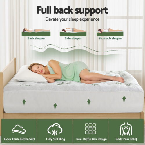 Giselle Mattress Topper 5cm Pillowtop toppers Bamboo King Single - Image 4