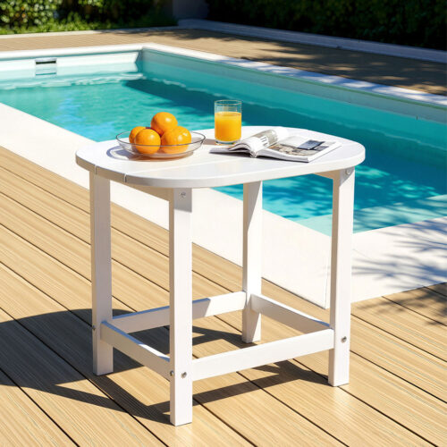 Gardeon Outdoor Coffee Side Table HDPE Desk Patio Furniture Camping Garden White - Image 7