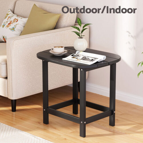 Gardeon Outdoor Coffee Side Table HDPE Desk Patio Furniture Camping Garden Black - Image 6