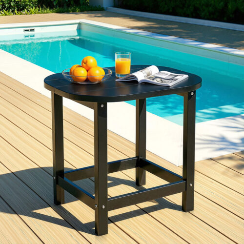 Gardeon Outdoor Coffee Side Table HDPE Desk Patio Furniture Camping Garden Black - Image 7