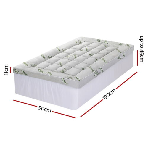 Giselle Mattress Topper 11cm Pillowtop toppers Bamboo Single - Image 2