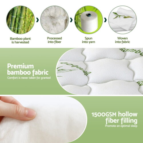 Giselle Mattress Topper 11cm Pillowtop toppers Bamboo Single - Image 6