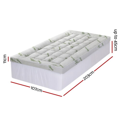Giselle Mattress Topper 11cm Pillowtop toppers Bamboo King Single - Image 2
