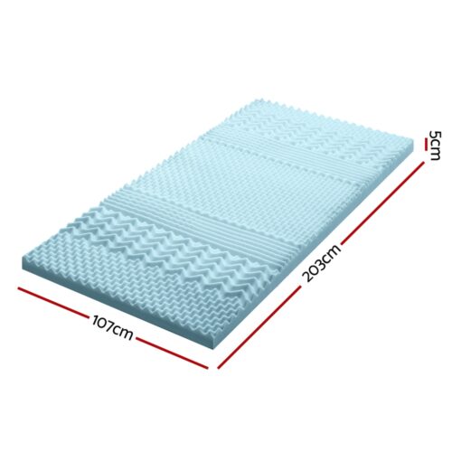 Giselle Bedding 5cm Memory Foam Mattress Topper 7-Zone King Single - Image 2