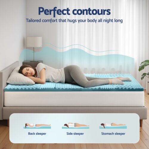 Giselle Bedding 5cm Memory Foam Mattress Topper 7-Zone King Single - Image 4