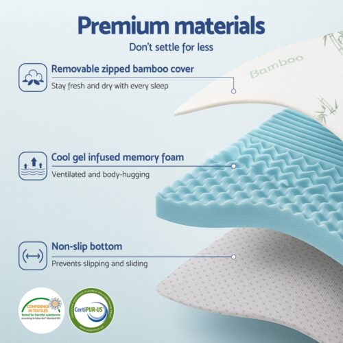 Giselle Bedding 5cm Memory Foam Mattress Topper 7-Zone King Single - Image 5