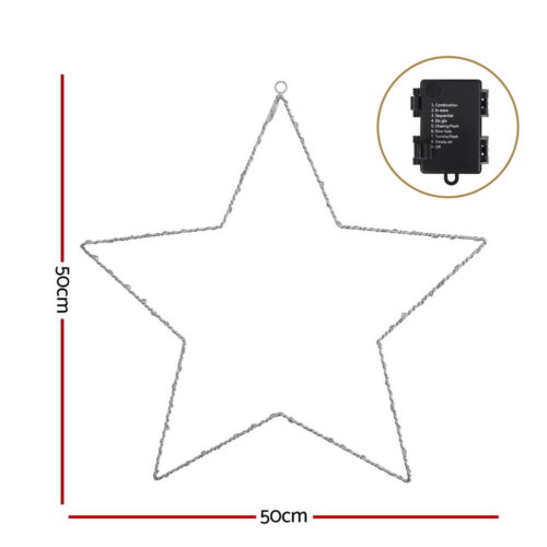 Jingle Jollys Christmas Lights 50cm Star 70 LED Xmas Decorations - Image 2