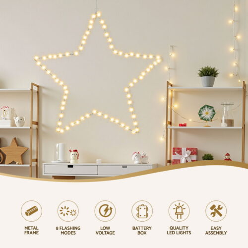 Jingle Jollys Christmas Lights 50cm Star 70 LED Xmas Decorations - Image 4