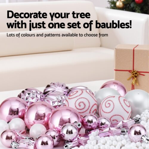 Jingle Jollys 33pcs Christmas Tree Decorations Set Baubles Ornaments Party Pink - Image 4