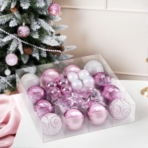 Jingle Jollys 33pcs Christmas Tree Decorations Set Baubles Ornaments Party Pink - Image 7