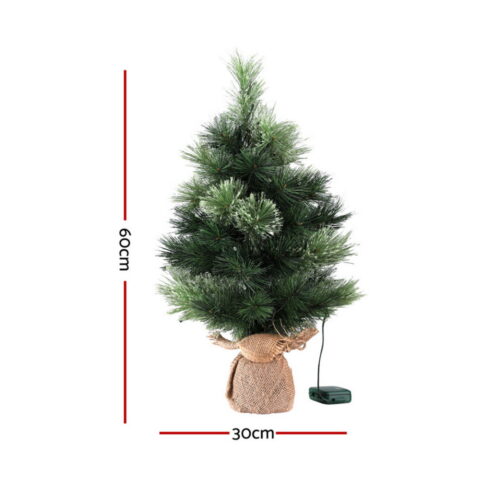 Jingle Jollys Christmas Tree 60CM Mini Tabletop 8 Light Modes Timer Xmas Tree - Image 2