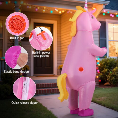 Inflatable Unicorn Costume Adult Suit Blow Up Party Fancy Dress Halloween Cosplay - Image 5