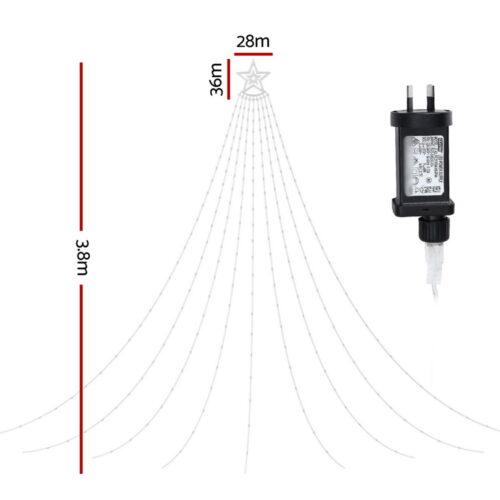 Jingle Jollys 3.8M Christmas Lights Waterfall String Light 340 LED - Image 2