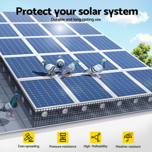 Gardeon 20cm x 30M Solar Panel Bird Guard Mesh Critter Guard Roll Kit with Rust-Proof PVC Coating - Image 4