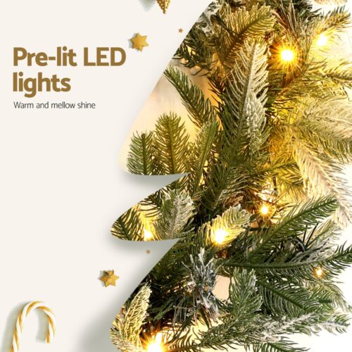 Jingle Jollys 3M Christmas Garland Pre-lit LED Lights Snow Frosted Tips Decor - Image 6