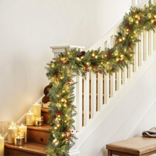 Jingle Jollys 3M Christmas Garland Pre-lit LED with Pine Cones Xmas Decor Green - Image 7
