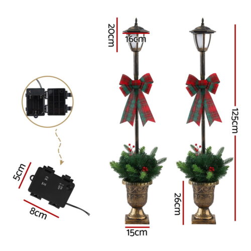 Jingle Jollys Christmas Lights 125cm Lamp Post 50 LED Fairy Light Decorations - Image 2