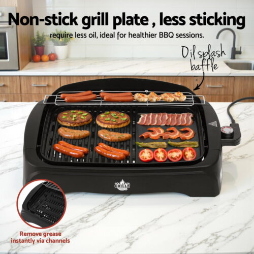 Grillz 1950W Electric BBQ Grill Non-stick Plate for Indoor Outdoor - Image 4