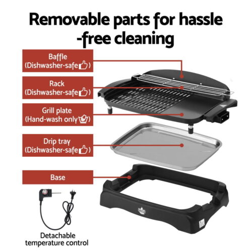 Grillz 1950W Electric BBQ Grill Non-stick Plate for Indoor Outdoor - Image 5