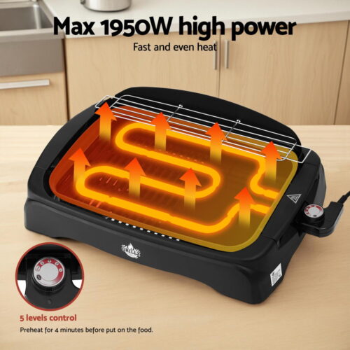 Grillz 1950W Electric BBQ Grill Non-stick Plate for Indoor Outdoor - Image 6