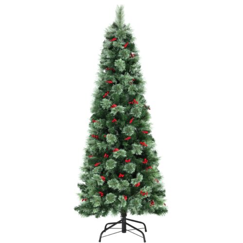 Jingle Jollys Christmas Tree 1.8M LED Xmas Tree Party Decorations Red Barries - Image 3