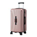Wanderlite 28" Trunk Luggage Suitcase Travel 5 Wheels Type-C Port TSA Rose Gold
