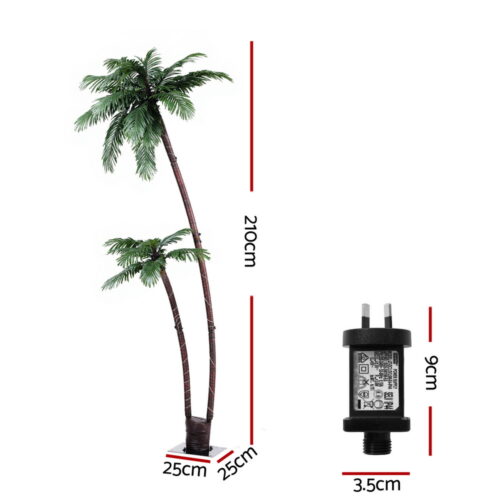 Jingle Jollys Christmas Tree 2.1m LED Lighted Xmas Palm Trees Party Decorations - Image 2