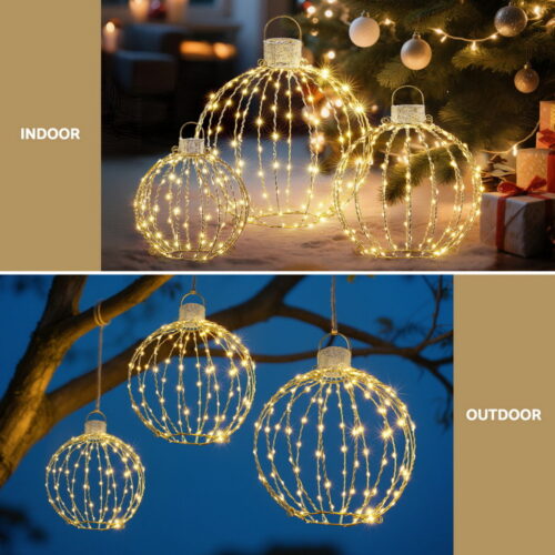 Jingle Jollys Christmas Lights 320 LED Fairy Light 3pcs Ball Decorations Set - Image 5