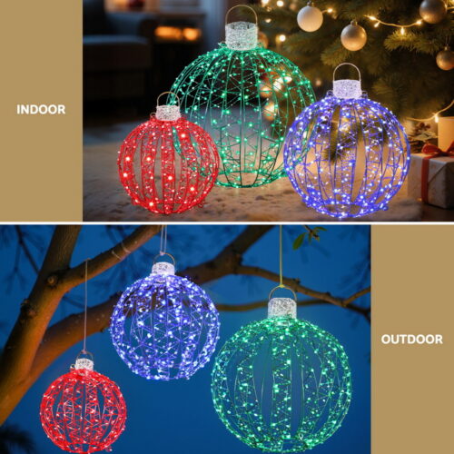 Jingle Jollys Christmas Lights 320 LED Fairy Light 3pcs Ball Decorations Set - Image 5