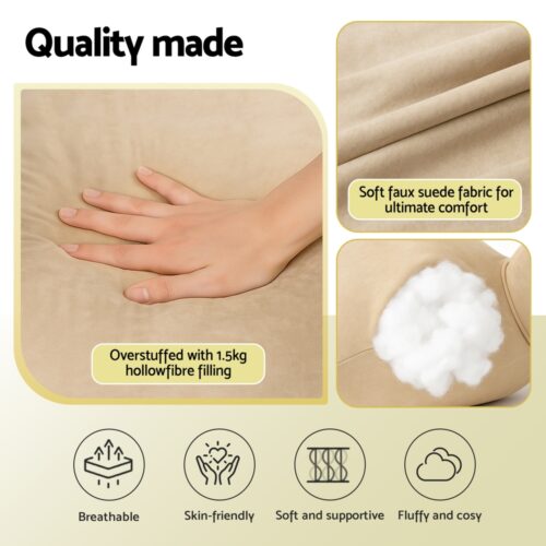 Giselle Reading Pillow Back Rest Lumbar Support Cushion Oatmeal - Image 5