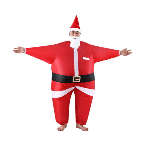 Inflatable Christmas Santa Claus Costume Adult Suit Blow Up Party Fancy Dress Xmas Cosplay - Image 3