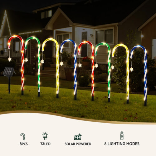Jingle Jollys 8 PCS Christmas Lights Path Ground Light Garden Decorations 72 LED - Image 4