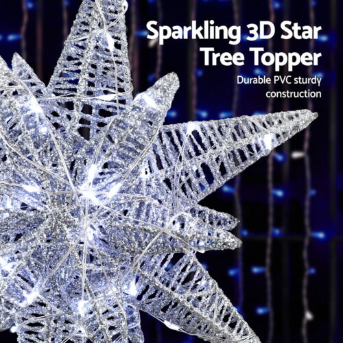 Jingle Jollys 3D Christmas Tree Topper Star LED Decorations Xmas Party Timer - Image 5