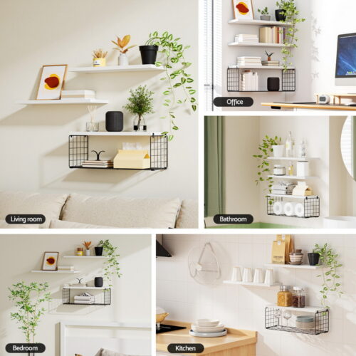 Artiss Floating Wall Shelf Set of 3 White - Image 5