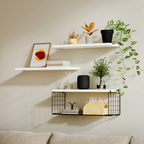 Artiss Floating Wall Shelf Set of 3 White - Image 7