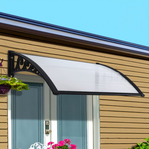 Instahut Window Door Awning 0.8mx1m Transparent - Image 7